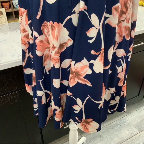 Show Me Your Mumu Sz Small Thunder Bird Dress Floral Mini Navy Blue Pink Lined - Picture 3 of 14